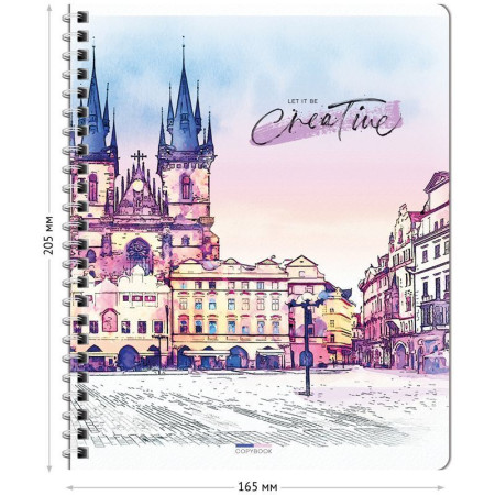 Тетрадь 96л. A5 клетка ArtSpace "Путешествия. Watercolor city" на гребне RE-Т96спк_29893