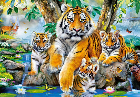 Пазл Castorland 1000 TIGERS BY THE STREAM C-104413