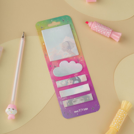 Флажки-закладки и самоклеящиеся блоки в наборе MESHU "Kawaii dreams" по 20 л, европодвес RE-MS_54262