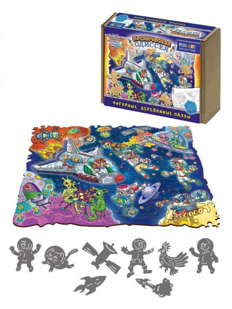 Фигурный деревянный пазл "FUN ART collection" Космическая одиссея" MAG8369