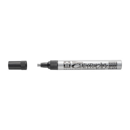 Маркер SAKURA Pen-Touch Calligrapher толстый стержень 5.0 мм Серебряный MPXPFK-C-53