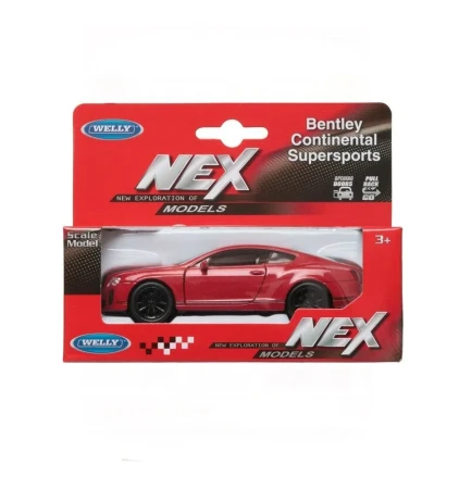 Машинка WELLY 1:38 Bentley Continental Supersports, пруж. мех., цвет в асс. IT-43623W