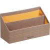 Лоток для писем RHODIARAMA 25 x 10 x 14 см, 2 отделения, экокожа, серо-коричневый RH-318844C