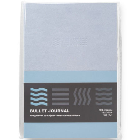 Блокнот для записей Стихия Bullet Journal 100 г/м2, 14 x 20 см, 80 л, жесткая обложка, серо-голубой NP-ST04055